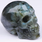 2 Inch Labradorite Crystal Skulls Decor,Human Skull Sculpture Statues Healing Crystal Decor,Halloween Skull Figurines,Home Office Decoration Christmas Meditation Gifts for Men Women