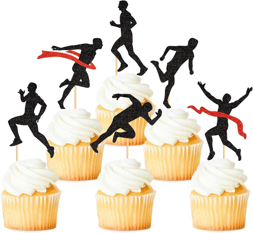 36 Pack Running Cupcake Toppers Sports Fitness Cupcake Picks Sports Health Fitness Theme Running Birthday Party Cake Decorations Supplies