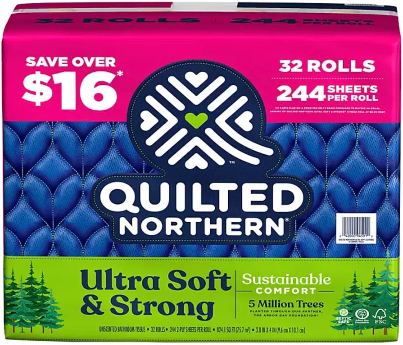 Valpa Quilted Northern Ultra Soft & Strong 2-Ply Toilet Paper, Septic Safe (244 sheets/roll, 32 rolls)