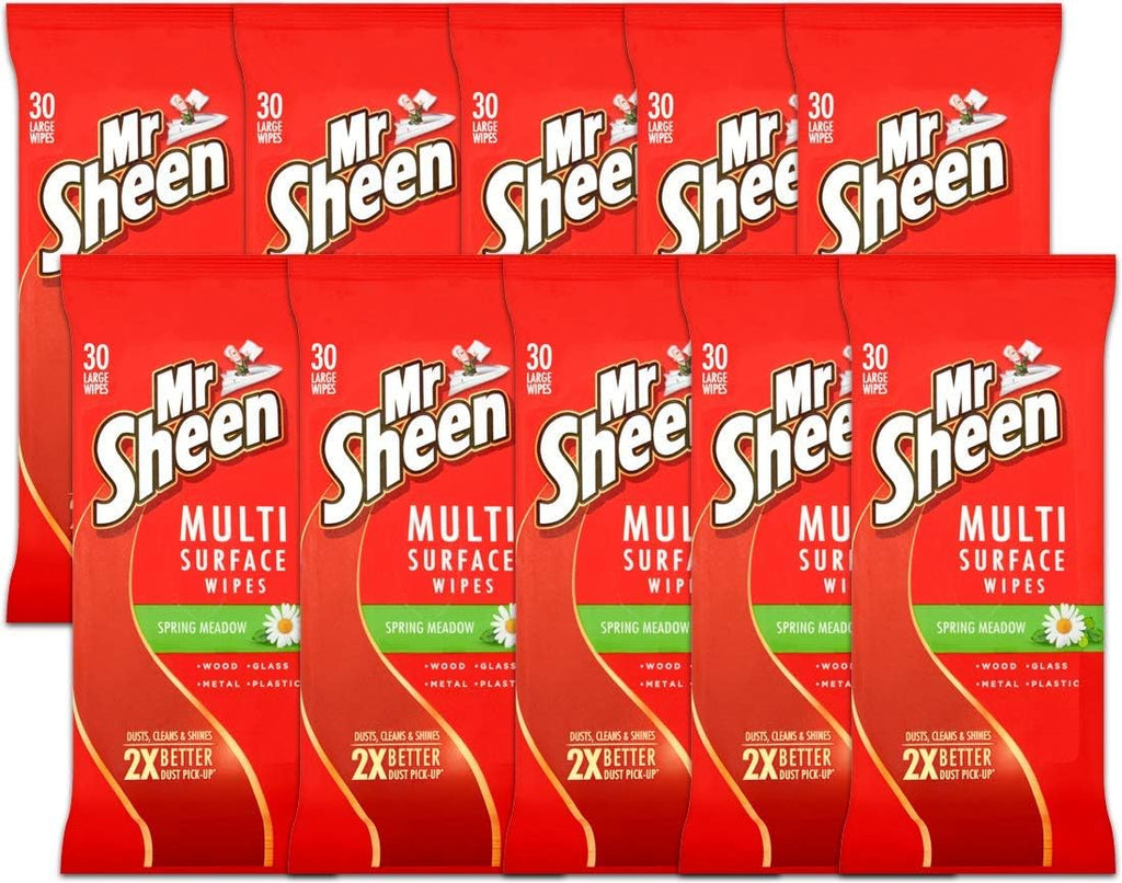 Mr Sheen Ultra Effective Wipes Spring Meadow, Pack of 10