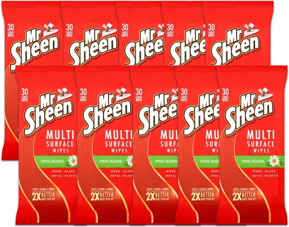 Mr Sheen Ultra Effective Wipes Spring Meadow, Pack of 10