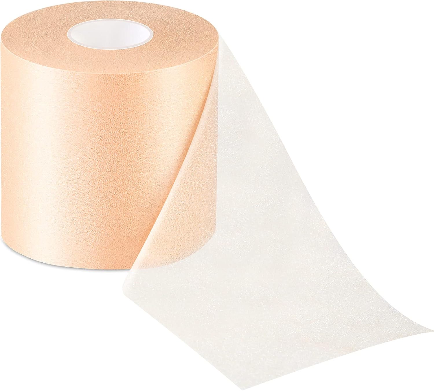 Nuanchu 30 Yards Pre-wrap Athletic Tape Pre Wrap Athletic Foam Underwrap Tape Foam Underwrap Bandage for Hair Soccer Sports Wrists Elbows Knees Ankles 2.76 Inches(Beige)