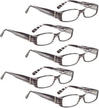 READING GLASSES 5 pack Arms with Genuine Austrian Crystals Readers for Women