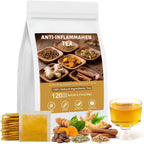 Anti-Inflammaheb Tea, 100% Natural Inflammation Tea from Premium Turmeric, Ginger, Cinnamon, Cardamom, Cumin, Coriander Seeds Herbal Ingredients, Supports Antioxidant, Boost Immunity (1 Pack/120 Bags）
