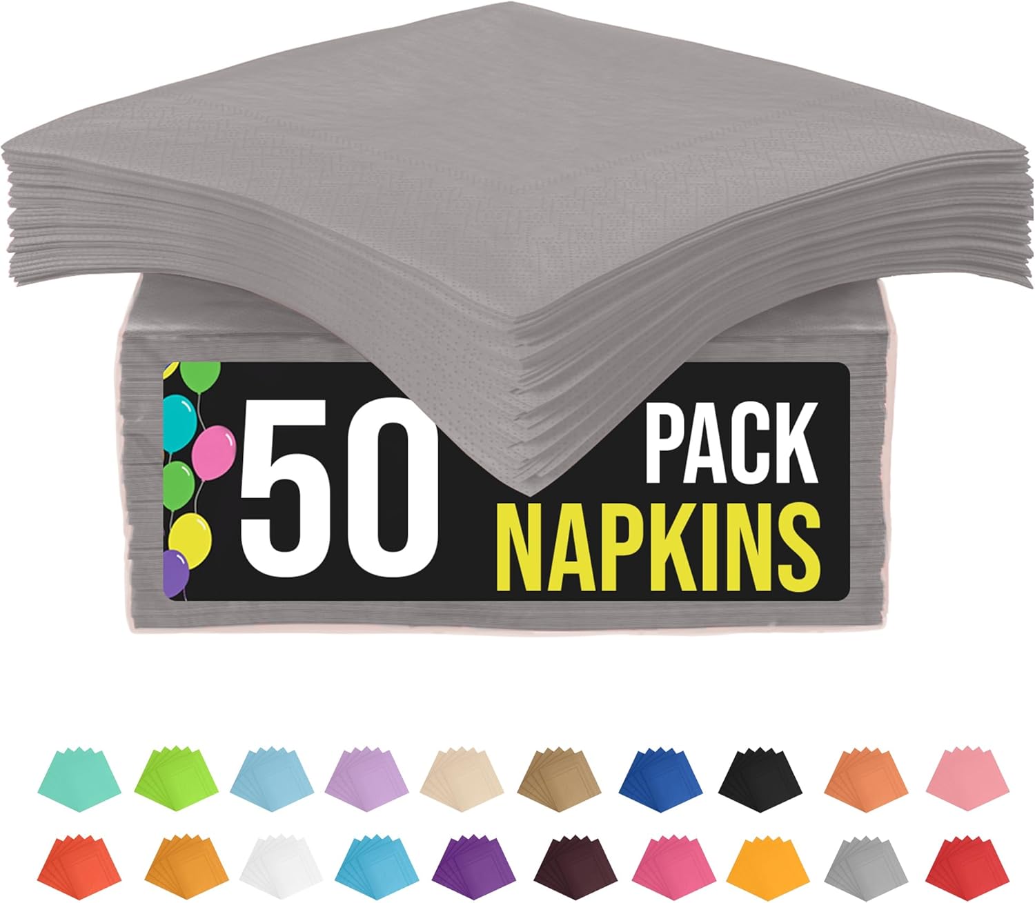 Silver Napkins Disposable Everyday 50 Pcs 2 Ply Silver Cocktail Napkins Paper Everyday For Parties & Party Supplies