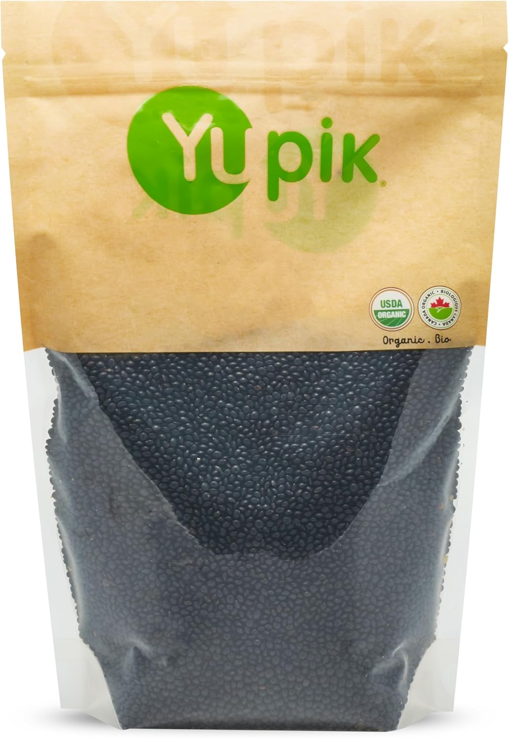 Yupik Organic Black Beluga Lentils, 2.2 lb (35.3 oz), Non-GMO, Vegan, Gluten-Free, Kosher, Raw, Sugar-Free - Rich in Protein, Fiber & Iron, Perfect for Soups & Salads