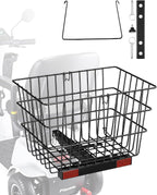 VEVOR Scooter Rear Basket, Heavy Duty Metal Wire Basket with Handle, Spacious Cargo Basket, Works with 1-inch Receiver, Compatible with Most Golden, Drive & Pride Mobility Scooter