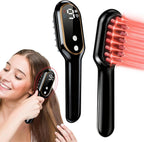 Laser Hair Growth Comb for Men & Women, FDA Cleared Red Light Therapy Device for Thinning Hair, Scalp Massager for Fuller, Stronger Hair, Black
