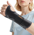 Carpal Tunnel Wrist Brace for Women&Men, [Ultra Breathable & Upgraded Support] Night Wrist Support with Metal Splints Fit Right Hand, Rigid Hand Brace for Tendonitis, Sprain, Arthritis, Pain Relief(Black, S/M, Left Hand)