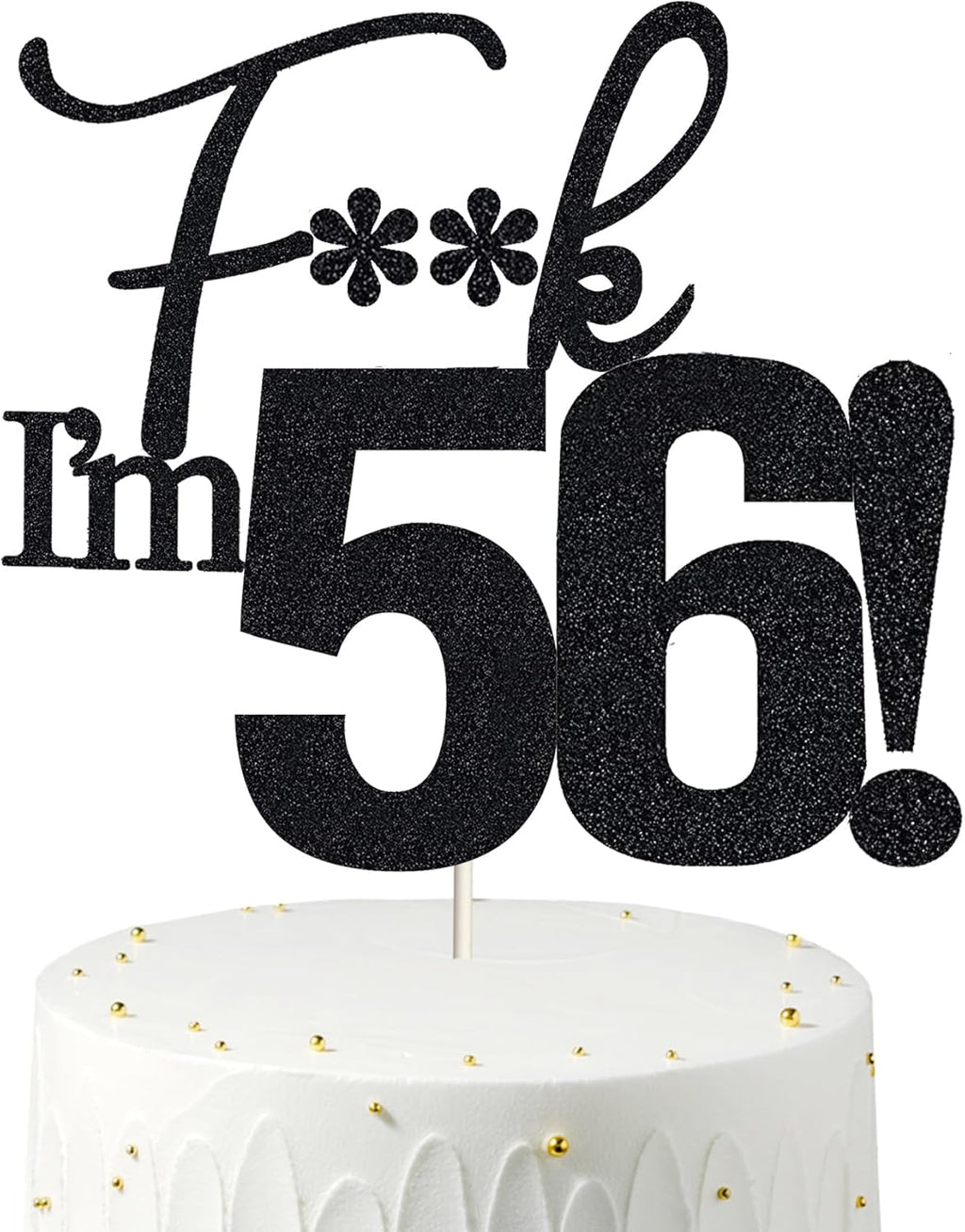 56 Cake Toppers, 56 Birthday Cake Toppers-Black Glitter, Funny 56th Cake Topper for Men,56 Cake Topper For Women, 56th birthday decorations,56th Birthday Cake Topper Fifty six