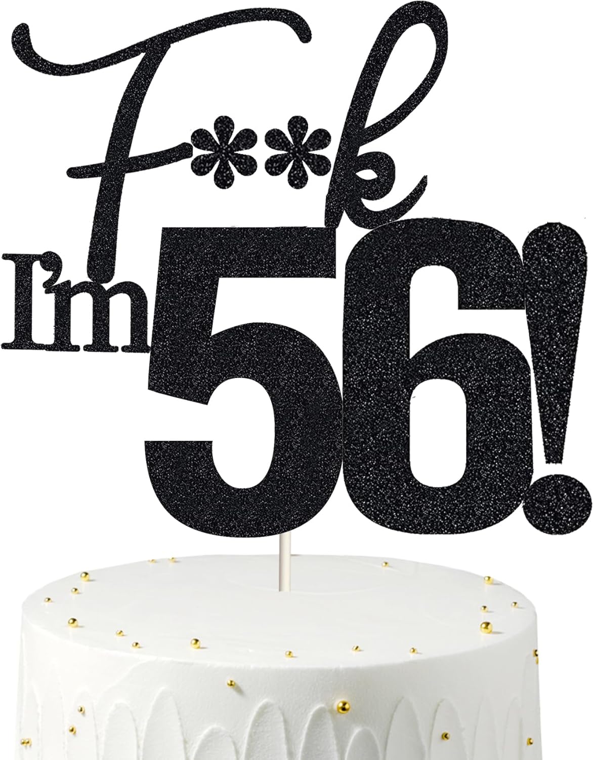 56 Cake Toppers, 56 Birthday Cake Toppers-Black Glitter, Funny 56th Cake Topper for Men,56 Cake Topper For Women, 56th birthday decorations,56th Birthday Cake Topper Fifty six