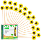 100Pcs Sunflower Cocktail Picks Spring Flower Sunflowers Decor Toothpicks Fruit Sticks Food Sandwich Appetizer Charcuterie Skewers, for Springtime Floral Sunflower Decorations Groovy Party Supplies