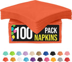 Party Solids Orange Dinner Napkins - 2 Ply, 100 Pack