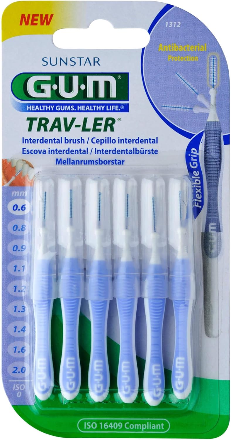 GUM Trav-ler interdental brush 0.6 mm light blue (6 pc) by Gum