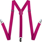Suspenders for Men and Women Adjustable Elastic 1 inch Wide Leather Heavy Pants Strong Metal Clips Suspender Costume