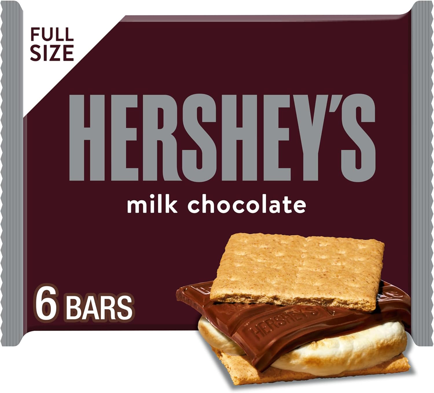 HERSHEY'S Milk Chocolate Candy Bars, 1.55 oz (6 Count)