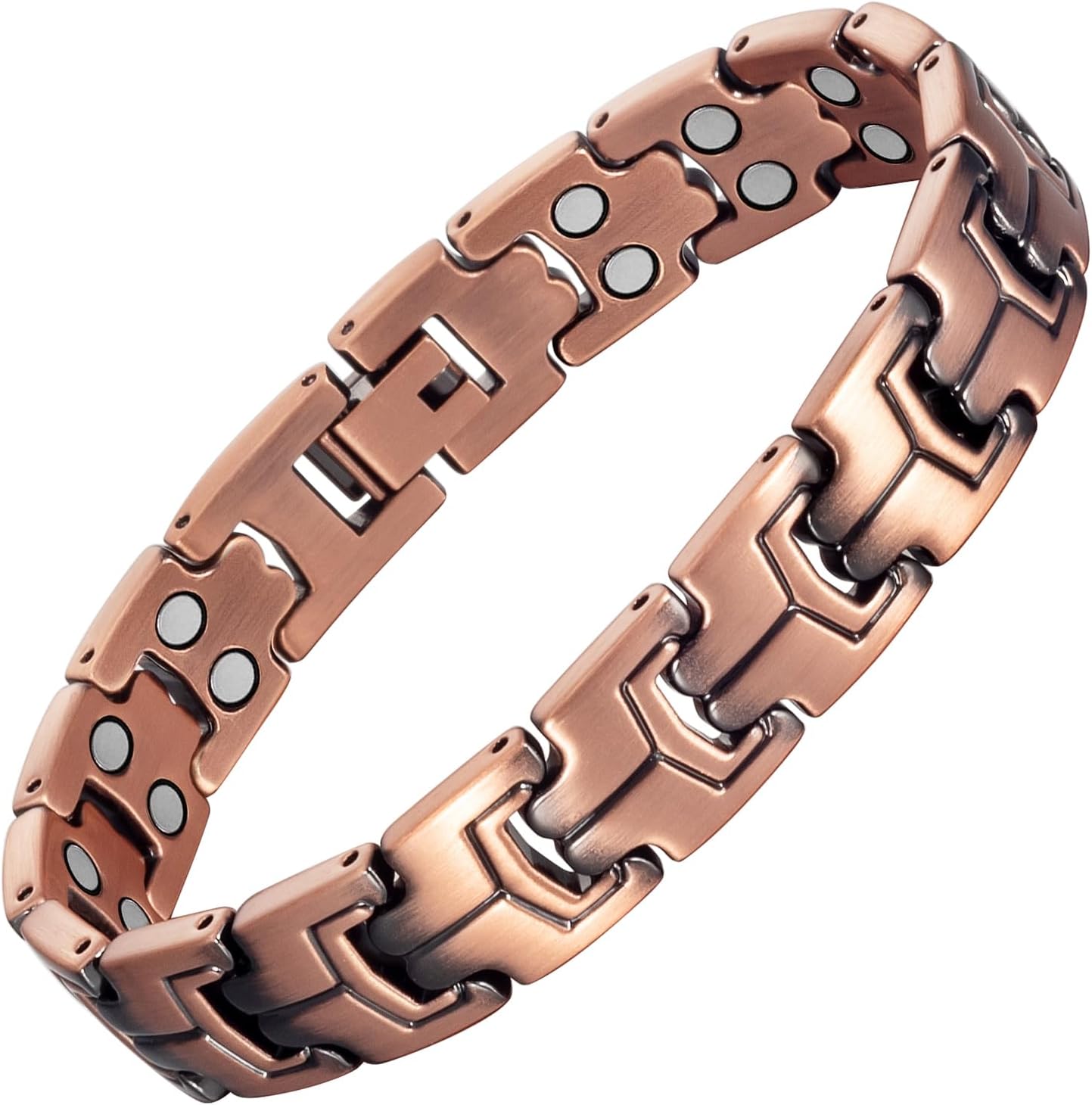 EnerCoppeX Pure Copper Bracelet for Men, Magnetic Bracelet with 3500 Gauss Effective Magnets, Adustable, Jewelry Gift (D)
