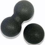 Hard Peanut Massage Ball - Double Ball for Trigger Point Therapy, Myofascial Release, Deep Tissue Fitness Massage & Relax Tight Muscles, Peanut Ball 16cm & Trigger Point Massage Ball 8cm (B)