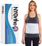 NYOrtho Abdominal Binder 12" 4-Panel - Post-Surgery Compression Belt for Men and Women - Abdominal Support Wrap for Hernia, Back Pain, Muscle Strain, Injury Recovery - Latex-Free - USA (45"-60")