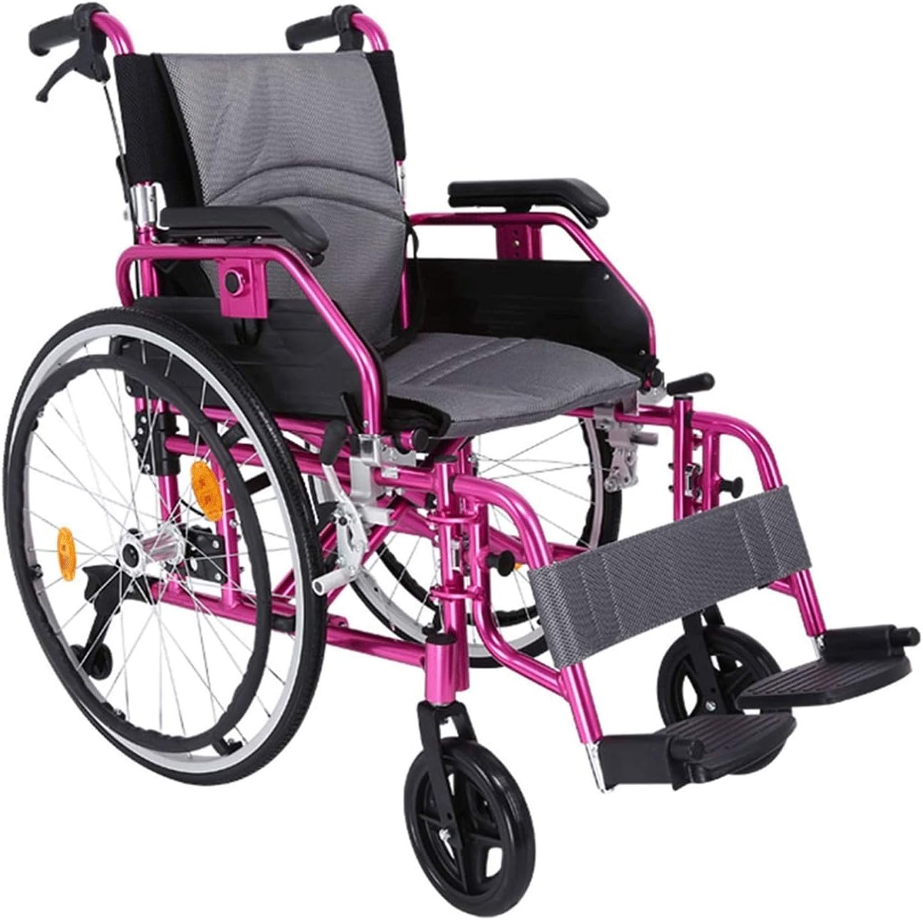 Wheelchair Ultralight Folding Transport Chair for Adults Outdoor Sports Portable Attendant Self Propelled Wheelchair Lightweight Mobility Device for The Elderly Disabled Can Bear 200kg wheelchairs