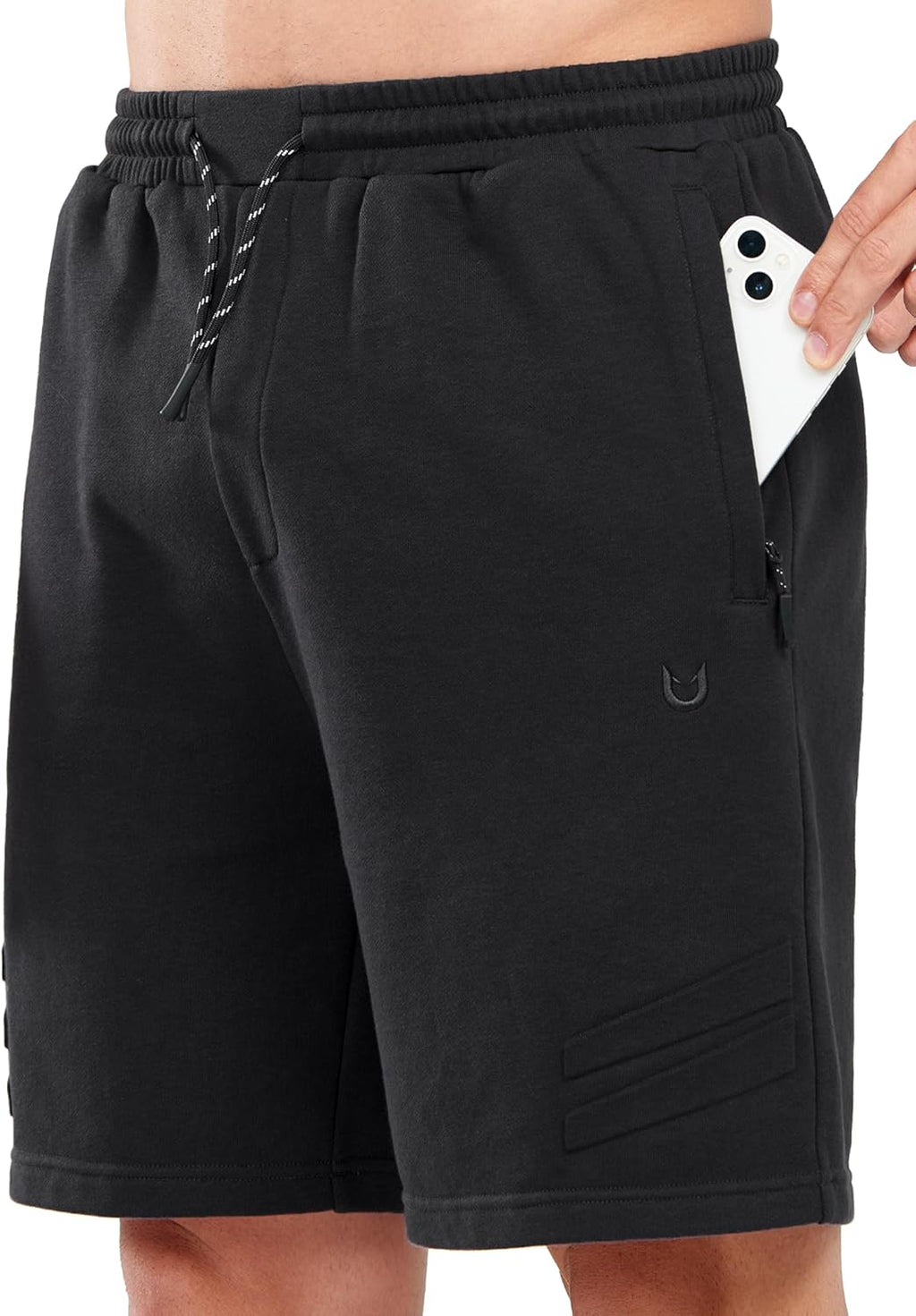 NORTHYARD Men's Cotton Casual Sweat Shorts Athletic Running Short with Zipper Pockets 7" Workout Gym Lounge for Mens