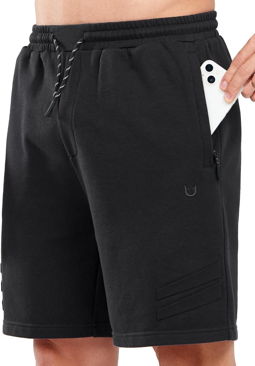 NORTHYARD Men's Cotton Casual Sweat Shorts Athletic Running Short with Zipper Pockets 7" Workout Gym Lounge for Mens