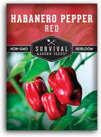 Red Habanero Pepper Seeds for Planting – Extra Hot Red Caribbean Heirloom Chili with Fruity, Tropical Flavor – Non-GMO Open-Pollinated Variety – Survival Garden Seeds (1 Pack)