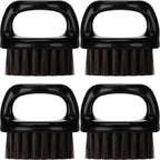 4 Pcs Knuckle Brush for Men Barber Brush, Fade Brushes, Face and Neck Brushes, Mustache and Hair Supplies, Essential Barber Tool for Professional Barbering and Grooming Services(Black)