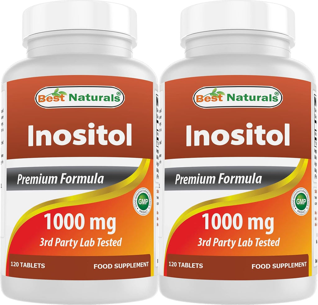 Best Naturals Inositol 1000 mg 120 Tablets (120 Count (Pack of 1)) (120 Count (Pack of 2))
