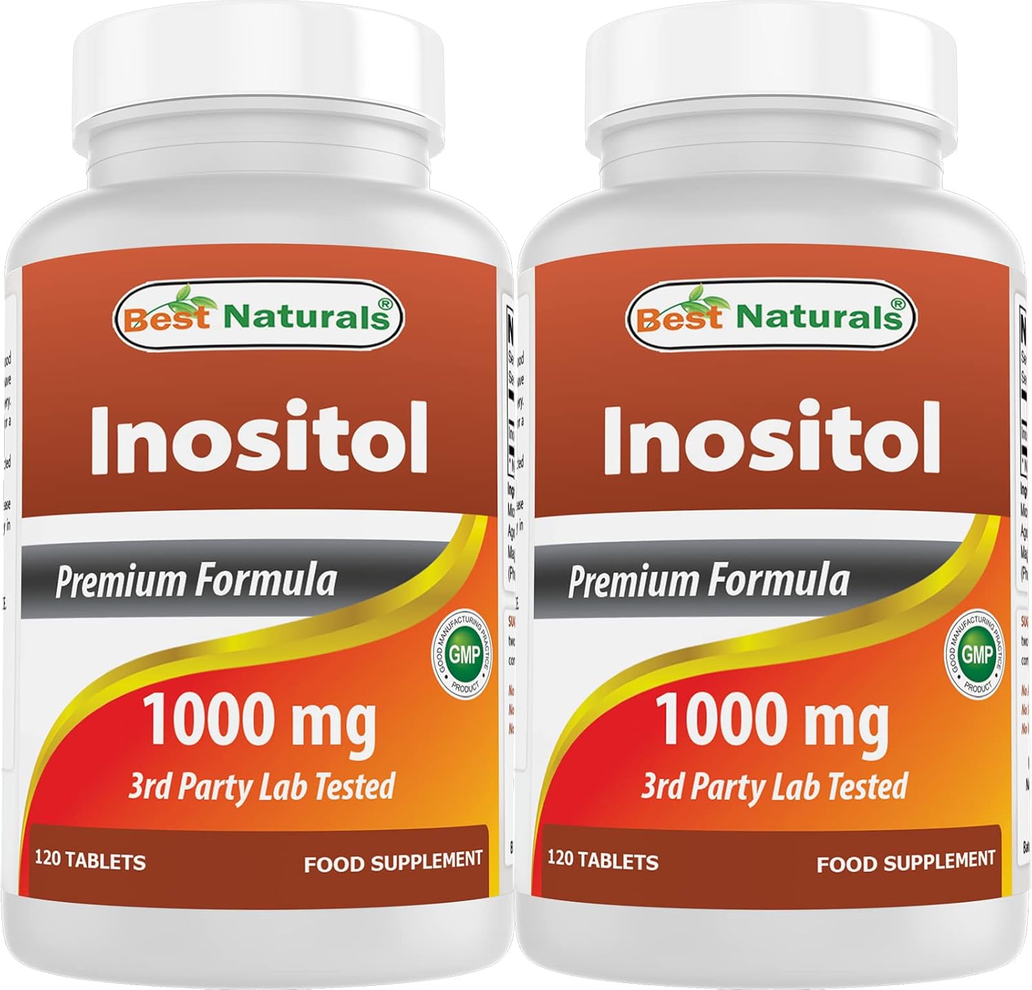 Best Naturals Inositol 1000 mg 120 Tablets (120 Count (Pack of 1)) (120 Count (Pack of 2))