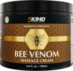 5kind Maximum Strength Bee Venom Cream - Naturally Massage Joints & Muscles, Lower Back, Knee, Neck, Shoulder, Hip & Feet - Responsibly Sourced Premium Bee Venom Cream 3.4 Fl Oz