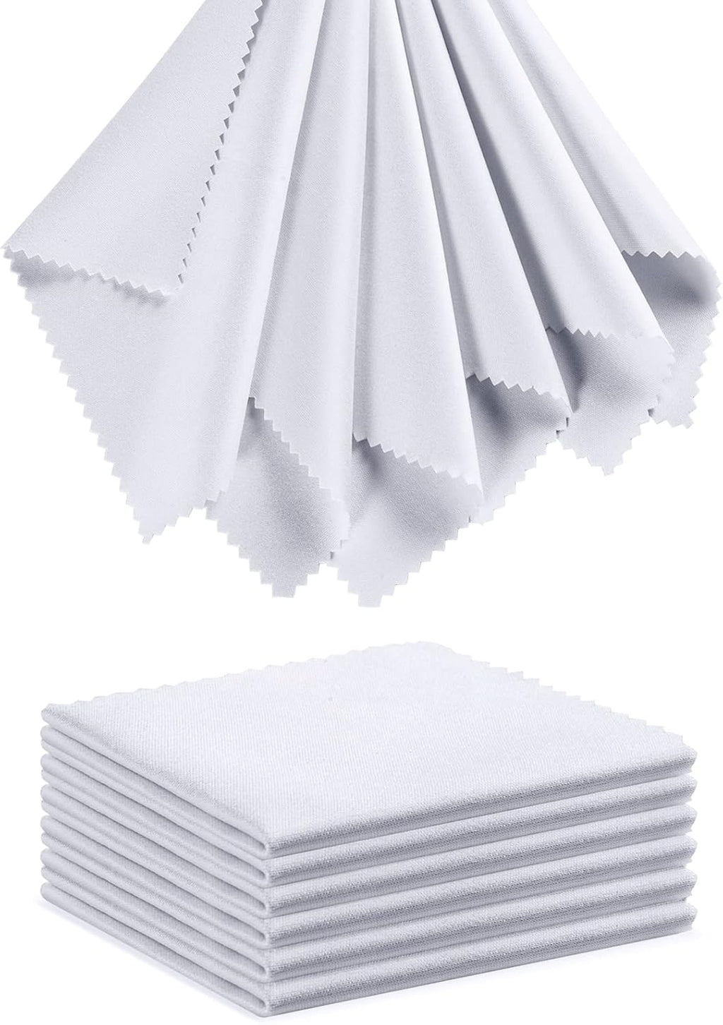 Eyeglass Cleaning Cloth Glasses Cleaner 12Pack Microfiber Lens Cleaner Eyewear Sunglass Wipes for Glass Jewelry Screen Camera Lint Free Thick 5x6 Inch (White, 5x6)