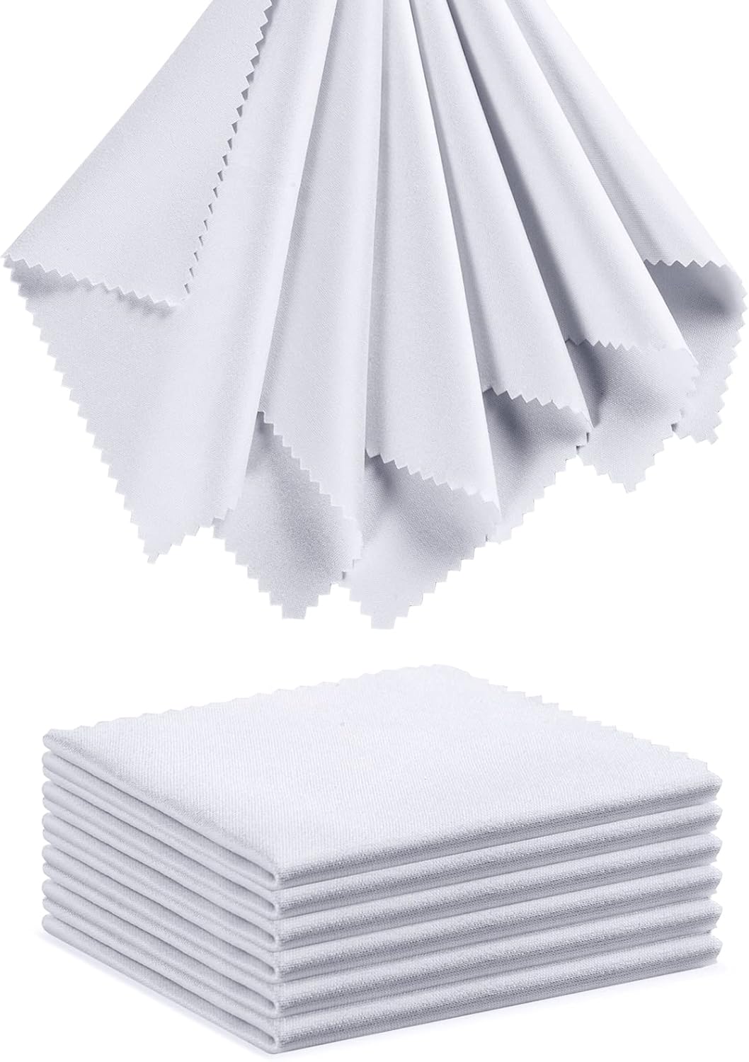 Eyeglass Cleaning Cloth Glasses Cleaner 12Pack Microfiber Lens Cleaner Eyewear Sunglass Wipes for Glass Jewelry Screen Camera Lint Free Thick 5x6 Inch (White, 5x6)