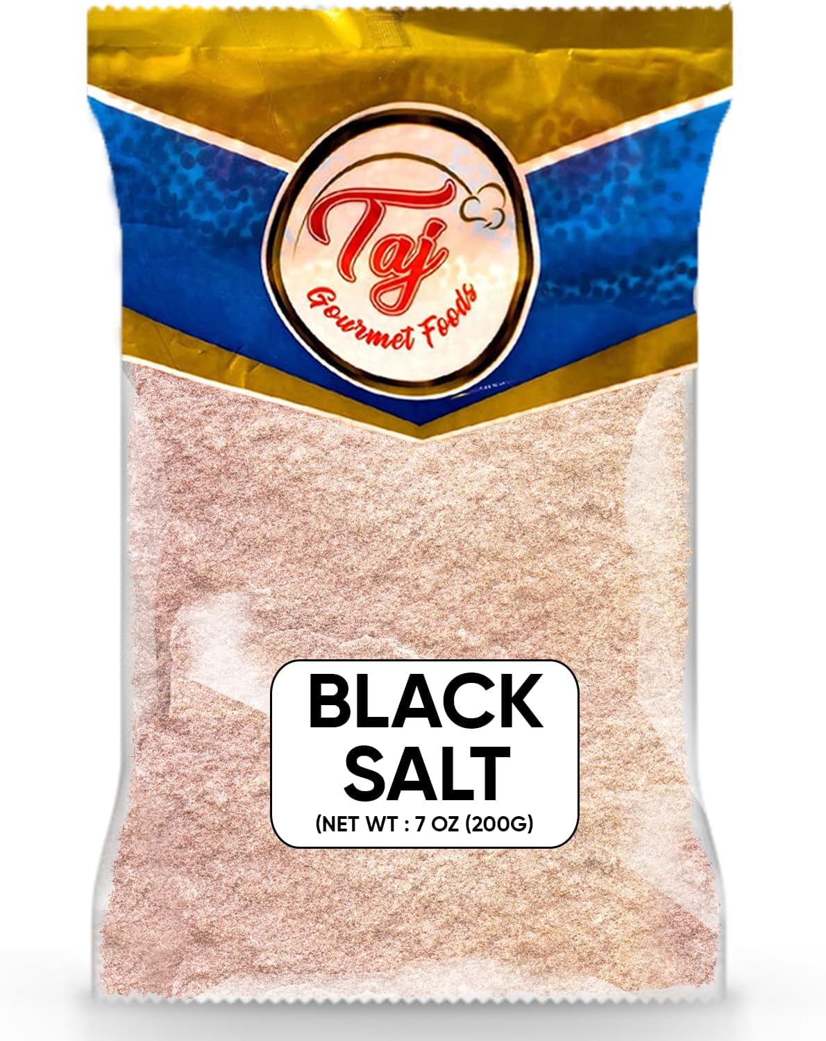TAJ Black Salt Powder 7-Ounce (200g) | Kala Namak | Vegan & Gluten Friendly, GMO Free