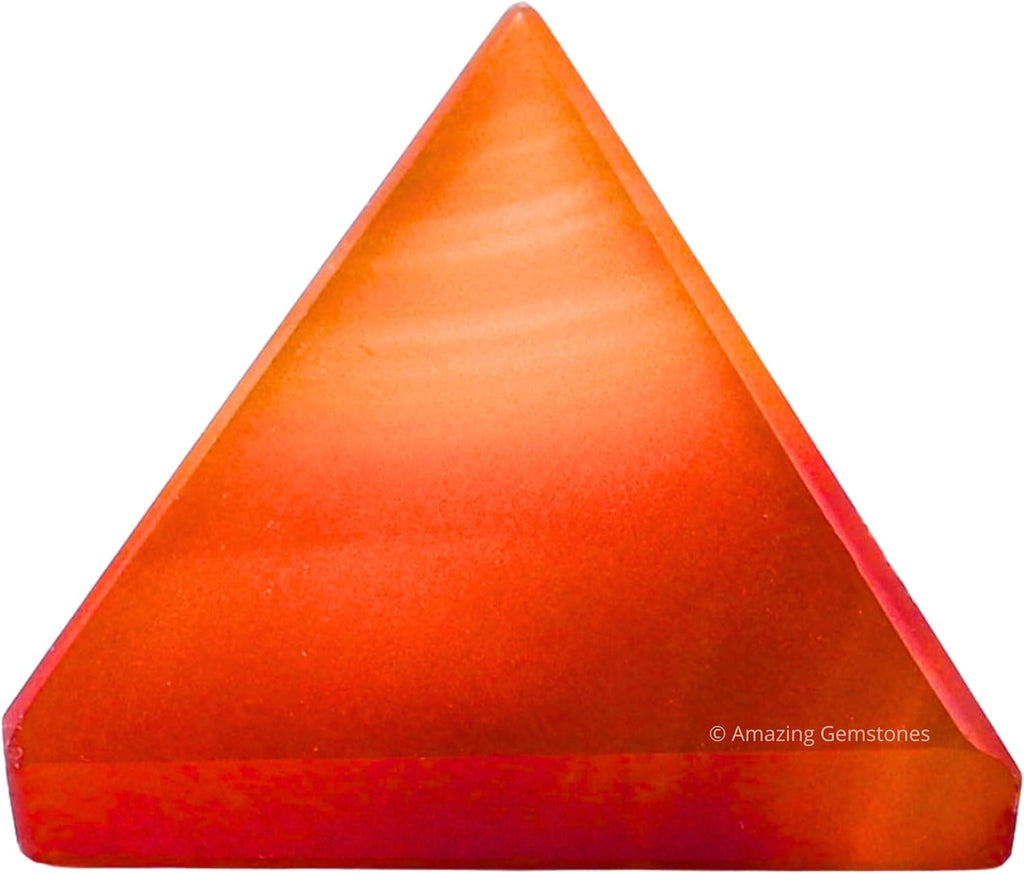 Amazing Gemstone Carnelian Onyx Pyramid Crystal Healing Stones - 1" Great Pyramid Figurine of Natural Stone Pyramid for Meditation, Reiki, Chakra Balancing and Crystal Pyramids Grid