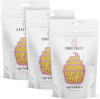 Cake Craft Sprinkles – 3-Pack (100g Each) | Decorating Cakes, Cupcakes, Cookies & More | Yellow – Jimmies