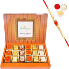 Jaiccha Ghasitaram Rakhi Gifts for Brothers Assorted 4 Bites Box 18 pcs with Beads Rakhi
