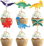 Dinosaur Cupcake Toppers,24 PCS Dino Cupcake Toppers,Dinosaur Cake Topper,Dino Cake Topper,Dinosaur Cake Decorations