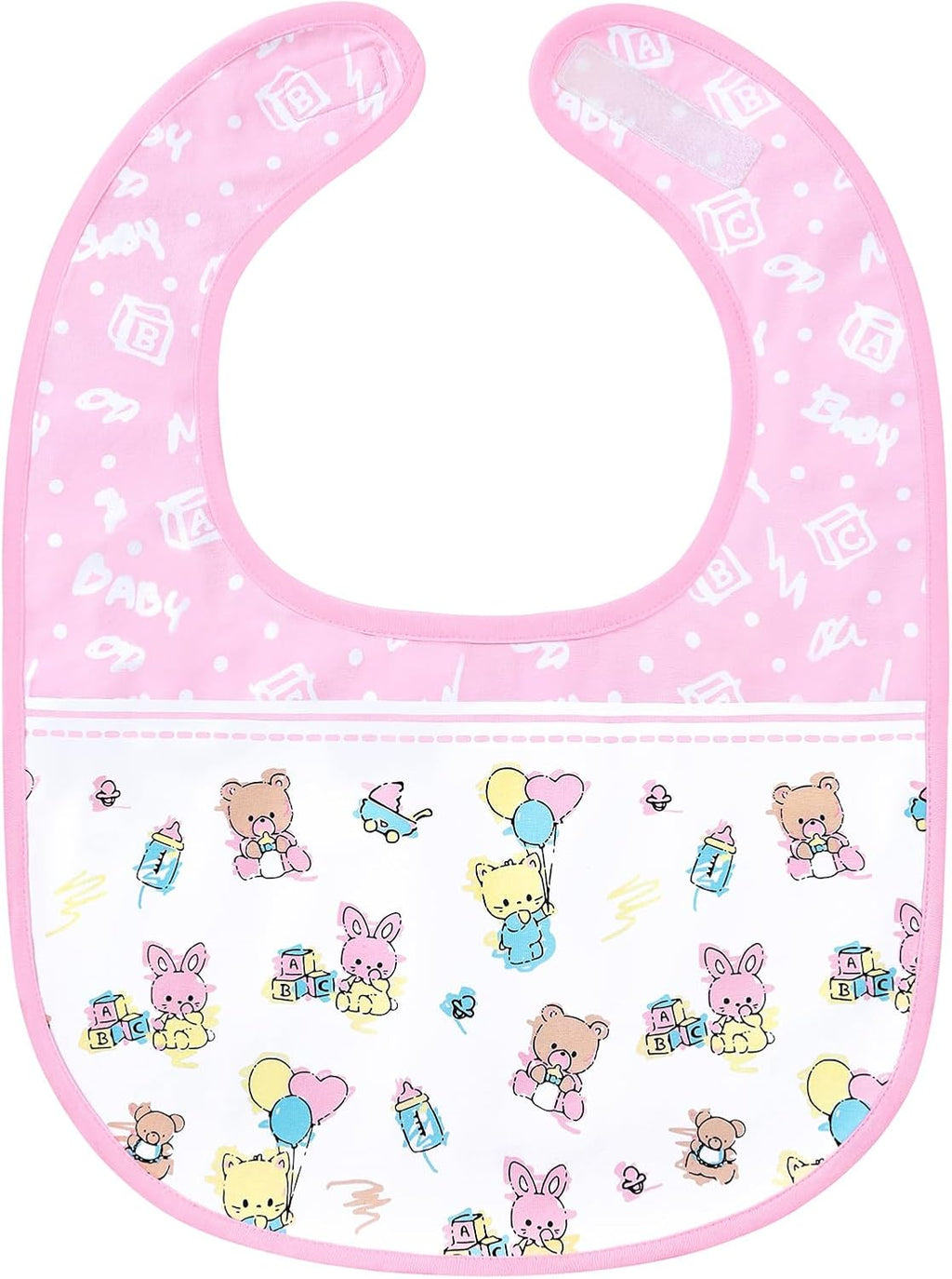 Littleforbig Cotton Waterproof Babydoll Printed Adult Bib with Adjustable Hook-and-Loop Fastener Closure - Baby Cuties Adult Bib
