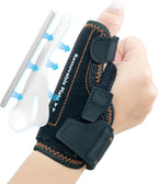 CURECARE New Upgraded 2 in 1 Thumb Brace, Removable Thumb Spica Splint Left Right Hand with 3 Level Stability, Reversible Thumb Support for CMC, De Quervain’s Tendonitis, Trigger Thumb (S/M, Black)