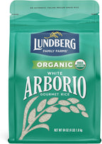 Lundberg Organic Arborio Rice, Rich Flavor, Creamy Texture, Perfect for Risotto, Rice Pudding & Soups, Pantry Staple, Sustainably Farmed, Gluten-Free, Non-GMO, Vegan, 4 lbs.