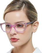 OCCI CHIARI Cat Eye Reading Glasses Women 2.25 Stylish Readers 1.0 1.25 1.5 1.75 2.0 2.25 2.5 2.75 3.0 3.5 4.0 5.0 6.0(Purple, 2.25)