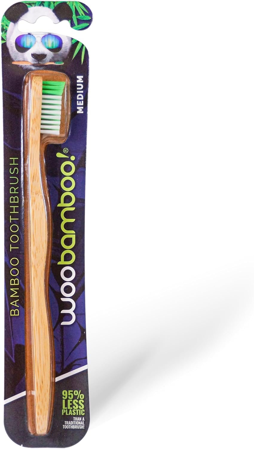 Woobamboo Standard Handle Medium Bristle Toothbrush, 0.6 Ounce