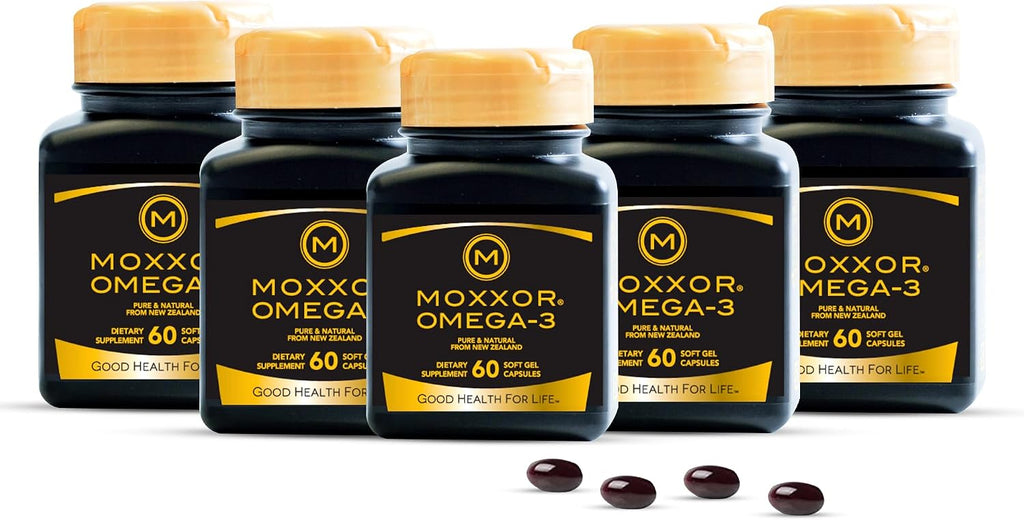 Omega 3 New Zealand Green Lipped Mussel Oil Soft gels for Joint Support and Mobility, Heart & Immune Support, No Fishy Aftertaste, 5-Pack, 300Soft gels, 2-Soft gels Per Day, 150 Day Supply