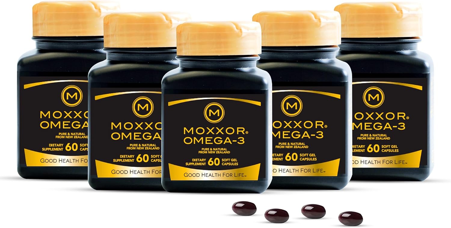 Omega 3 New Zealand Green Lipped Mussel Oil Soft gels for Joint Support and Mobility, Heart & Immune Support, No Fishy Aftertaste, 5-Pack, 300Soft gels, 2-Soft gels Per Day, 150 Day Supply