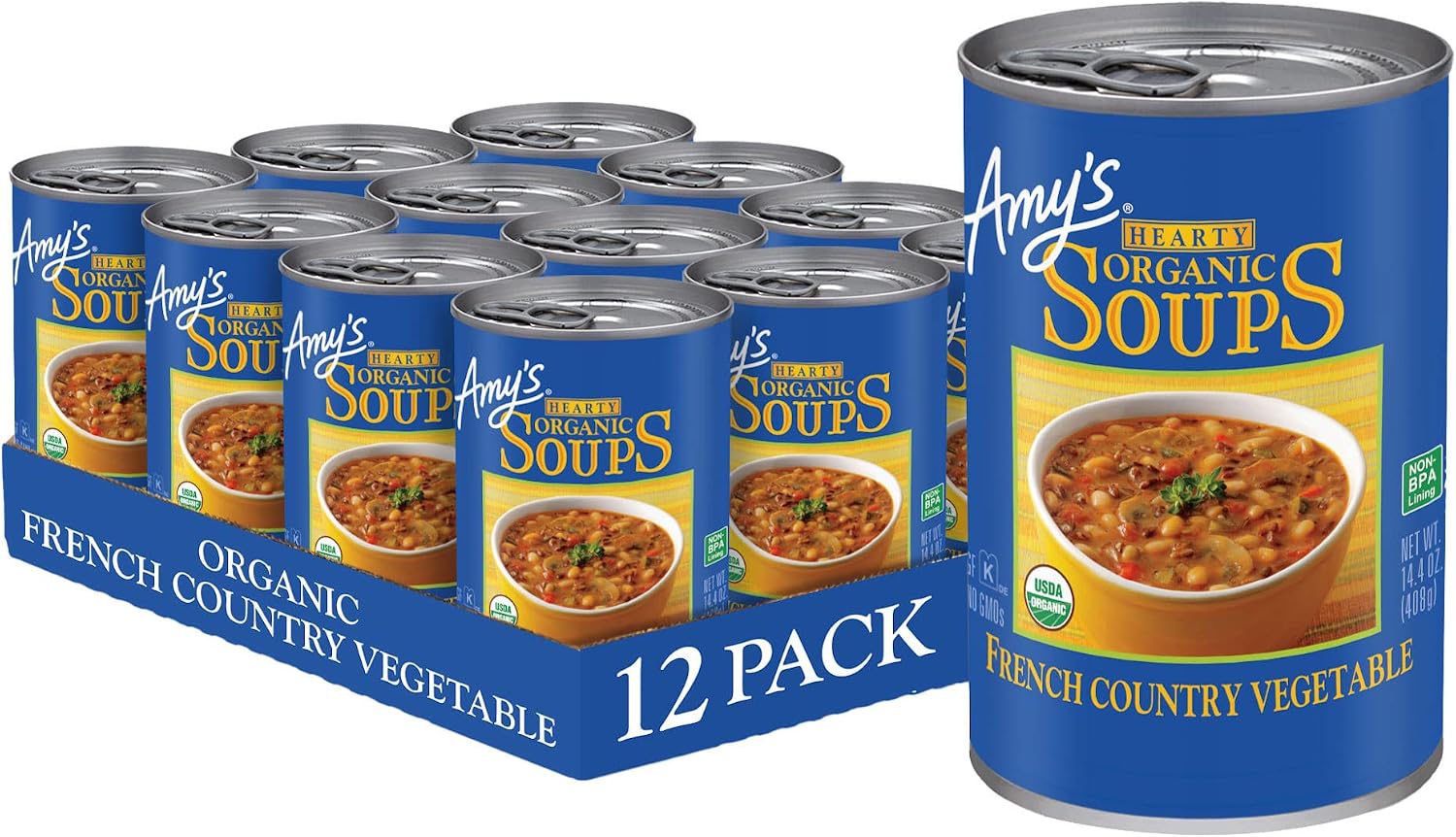 Amy's Hearty Organic Soups, French Country Vegetable, 14.4 Ounce (Pack of 12)