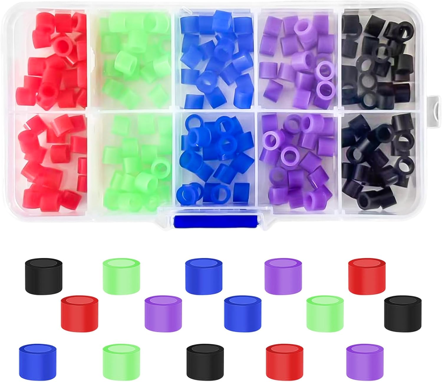 200 Pcs Dental Code Rings, 6mm Silicone Non-Toxic Orthodontic Rings Accessory, 5 Vibrant Colors, Autoclavable Instrument Identification System for Dental Clinics