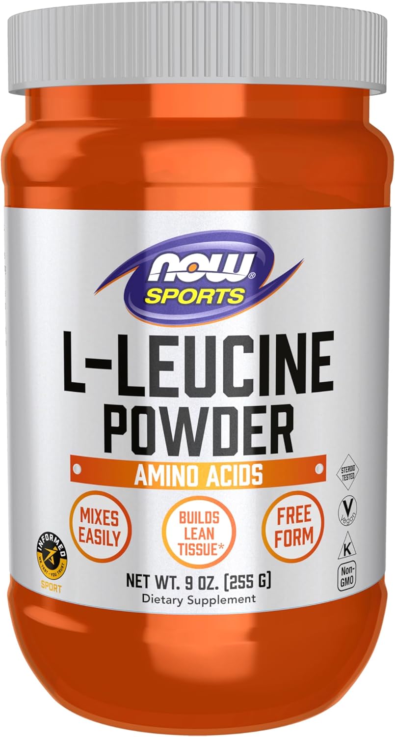 NOW Foods Sports Nutrition, L-Leucine Powder, Builds Lean Tissue*, Amino Acids, 9-Ounce