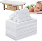 Disposable Bed Sheets for Massage Table 100 Pcs 31" x 71" Waterproof Massage Table Sheets Soft Non Woven Fabric SPA Massage Table Bed Cover Breathable for Beauty Tattoos Waxing Travel (White)