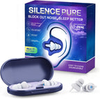 Ear Plugs for Sleeping - Soft Reusable Silicone Ear Plugs for Noise Reduction (35dB), 3D Oval Noise Cancelling Earbuds & Focus Design, Ideal for Side Sleepers - 2 Pairs (S + M/L)